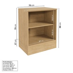 Balcão 2 Portas 70cm com Tampo Nara CabeCasa MadeiraMadeira - 4