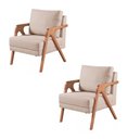 Ver imagem 1 de Kit 2 Poltronas Mona Sued Bege - Kimi Design
