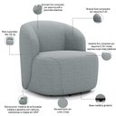 Ver imagem 4 de Kit 02 Poltronas Giratória Orgânica para Sala Living Heidy F04 Linho Cinza - Lyam Decor