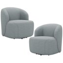 Ver imagem 1 de Kit 02 Poltronas Giratória Orgânica para Sala Living Heidy F04 Linho Cinza - Lyam Decor