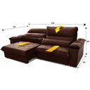 Ver imagem 5 de Sofá Retrátil Reclinável Grécia 2,70m Suede Velut Marrom Molas no Assento - King House