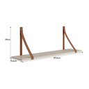 Ver imagem 4 de Kit 2 Prateleiras Luna 89,6cm Areia Fosco com Alças de Couro - Reller Móveis