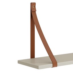 Kit 2 Prateleiras Luna 89,6cm Areia Fosco com Alças de Couro - Reller Móveis - 3