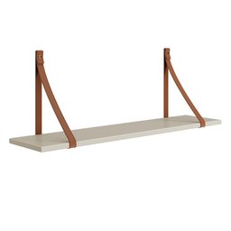 Kit 2 Prateleiras Luna 89,6cm Areia Fosco com Alças de Couro - Reller Móveis - 2