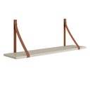 Ver imagem 2 de Kit 2 Prateleiras Luna 89,6cm Areia Fosco com Alças de Couro - Reller Móveis