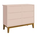 Ver imagem 4 de Jogo de Quarto Infantil Classic Guarda Roupa 3 Portas e Cômoda 6 Gavetas Rosa Fosco com Pés Amadeira