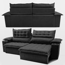 Ver imagem 7 de Sofá Retrátil e Reclinável 3,10m Molas Ensacadas Dream Velusoft Preto Cama Inbox