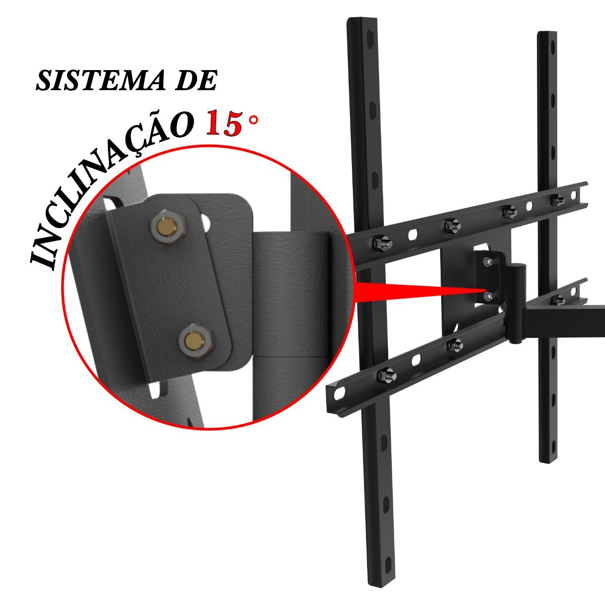 SUPORTE TV 10" a 56" BRAÇO LONGO VESA 400X400 4 MOV PRETO - 8