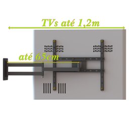 SUPORTE TV 10" a 56" BRAÇO LONGO VESA 400X400 4 MOV PRETO - 2