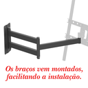 Ver imagem 3 de SUPORTE TV 10" a 56" BRAÇO LONGO VESA 400X400 4 MOV PRETO