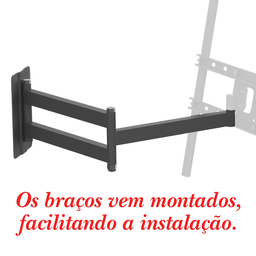 SUPORTE TV 10" a 56" BRAÇO LONGO VESA 400X400 4 MOV PRETO - 3