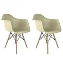 Ver imagem 1 de Kit 2 Cadeiras Eames Arm Dsw-m Bege/Fendi