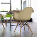 Ver imagem 3 de Kit 2 Cadeiras Eames Arm Dsw-m Bege/Fendi