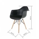 Ver imagem 4 de Kit 4 Cadeiras Base em Madeira Eames Arm Dsw Bege/Fendi