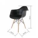 Ver imagem 4 de Kit 4 Cadeiras Base em Madeira Eames Arm Dsw Preto