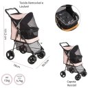 Ver imagem 3 de Carrinho Pet Lecco Rosa (Até 15 Kg) - Galzerano