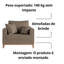Ver imagem 2 de Poltrona Beny Base Fixa em Madeira Sala de Estar Veludo Capuccino