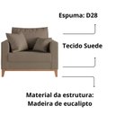 Ver imagem 3 de Poltrona Beny Base Fixa em Madeira Sala de Estar Veludo Capuccino