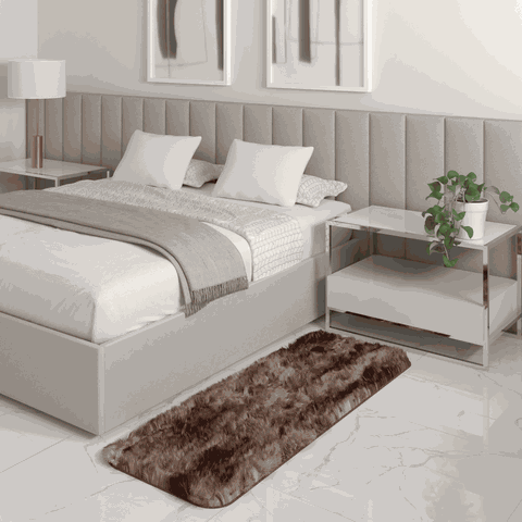 Tapete Passadeira Quarto Antiderrapante Mesclado Marrom 50 X 140 Cm