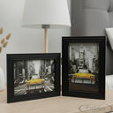 Ver imagem 1 de Porta Retrato Duplo 10x15 Moldura Ripado Preto Decoração