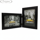 Ver imagem 2 de Porta Retrato Duplo 10x15 Moldura Ripado Preto Decoração