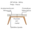 Ver imagem 5 de Aparador para Sala 1 Gaveta 136 Cm Riviera Off White Freijo Colibri