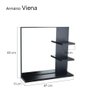 Espelho para Banheiro com Armário Preto Viena 45cm - 3