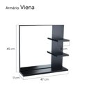 Ver imagem 3 de Espelho para Banheiro com Armário Preto Viena 45cm