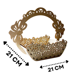 Cesta com alça corte à laser em MDF - 3