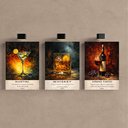 Ver imagem 2 de Kit 3 Quadro Decorativo Drinks Bar Coquetel Bebidas Moderno Qualidade Premium Luxo 28x20cm