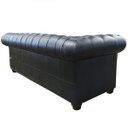 Ver imagem 2 de Sofá 3 Lugares com Tachas em Couro Legítimo Chesterfild