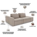 Ver imagem 7 de Sofá Ilha com Puff para Sala Living 285cm Amber M03 Veludo Bege - Lyam Decor