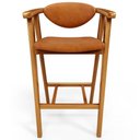 Ver imagem 3 de Kit 6 Banquetas Alta para Cozinha Bancada Bar Sala de Jantar Fixa Cecília L02 Couríssimo Canela -