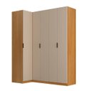 Ver imagem 6 de Guarda Roupa de Canto Reto 5 Portas MDF Altezza Clean Belmax:Freijó/Off White