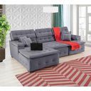 Ver imagem 2 de Sofá Retrátil e Chaise Orlando 280x210 Chumbo