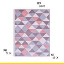 Ver imagem 5 de Tapete Retangular Geométrico Verona 1,33x1,90m Sala Quarto Reinassance Veludo Cinza/rosa - Clicklar