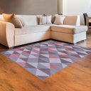 Ver imagem 2 de Tapete Retangular Geométrico Verona 1,33x1,90m Sala Quarto Reinassance Veludo Cinza/rosa - Clicklar