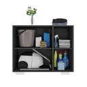 Ver imagem 4 de Armário Lavanderia Com 3 Portas 90 Cm Mp5034 Preto/Branco