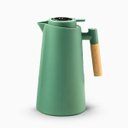 Ver imagem 1 de Garrafa Térmica com Termômetro 1l Cabo para Madeira Chá Café Cor:verde