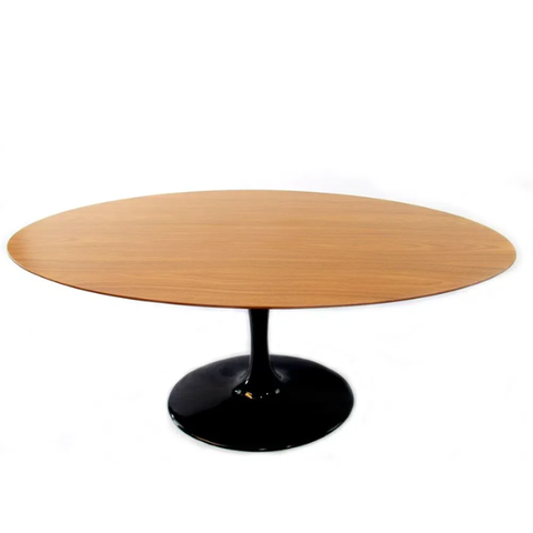 Mesa de Jantar Tulipa Saarinen Oval 244x137 Cm Tampo Freijó Linn Design Decor Preto