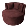 Sofá Puff Chaise Estofada Redondo Barcelona Almofadas Suede Rosê Eli Móveis e Decoração - 2
