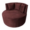 Ver imagem 2 de Sofá Puff Chaise Estofada Redondo Barcelona Almofadas Suede Rosê Eli Móveis e Decoração