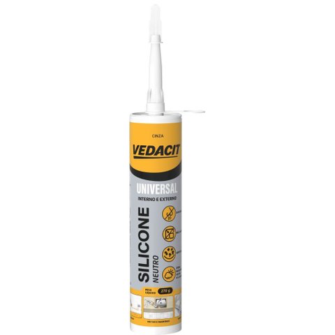 Silicone Neutro Universal Incolor 270g - 148013 - VEDACIT Silicone Neutro Universal Incolor BI 270g