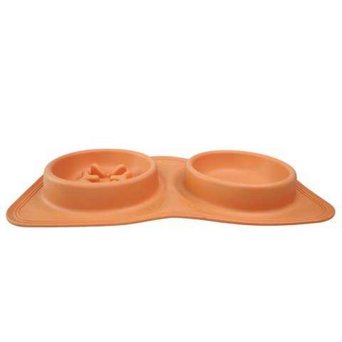 Comedouro Bebedouro Silicone 2 em 1 Cachorro Gato Pet Animais Raçao Agua Comida Portatil Dobravel Pa