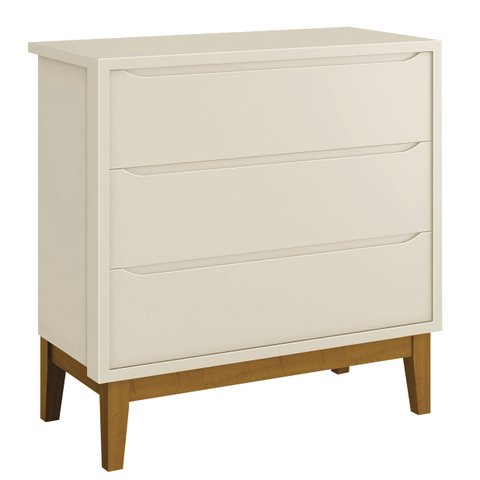 Cômoda Gaveteiro Classic New Areia Fosco com Madeira - Reller