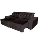 Ver imagem 3 de Sofá Euro Retrátil e Reclinável 220cm Veludo Light Preto – Ws Estofados