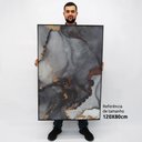 Ver imagem 2 de Quadro Decorativo em Canvas Abstrato Mármore Elegance Black Gray TaColado Borda Infinita 120 x 80cm