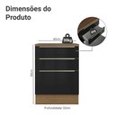Ver imagem 2 de Balcão de Cozinha 60 cm 3 Gavetas Rustic/Preto Lux Madesa
