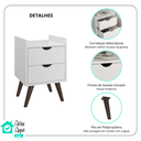 Ver imagem 4 de Mesa de Cabeceira Juma 2 Gavetas Estilo Retro - Cinza/freijó
