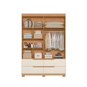 Ver imagem 3 de Guarda Roupa Casal Selene 5 Portas de Bater 4 Gavetas MDP Freijó Off White Albatroz Móveis